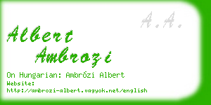 albert ambrozi business card